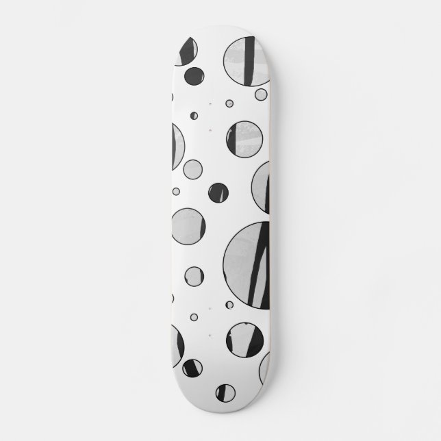 Polka - punkttiger, svart och vit utskrift mini skateboard bräda 18,5 cm (Framsida)