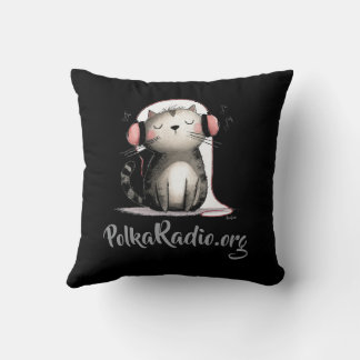 Polka Radio Kastkudde med kattdesign Kudde