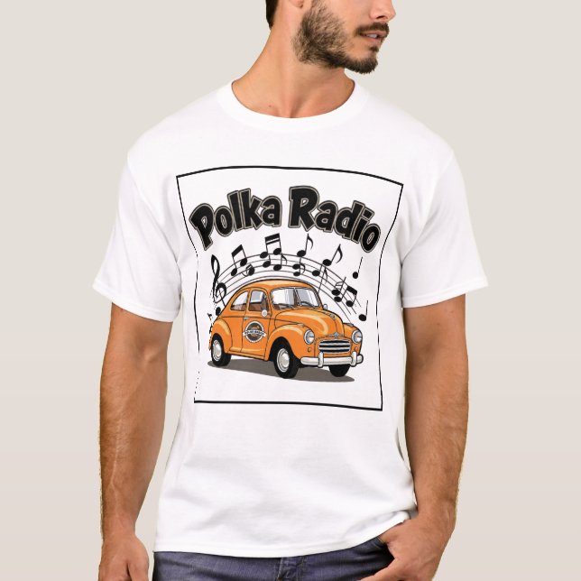 Polka Radio Klassisk Bil T-Shirt (Framsida)
