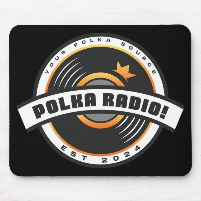 Polka Radio Mousepad (Black) Musmatta (Framsidan)