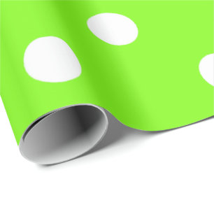 Polka, små vita prickar, ljusa, levande, gröna presentpapper