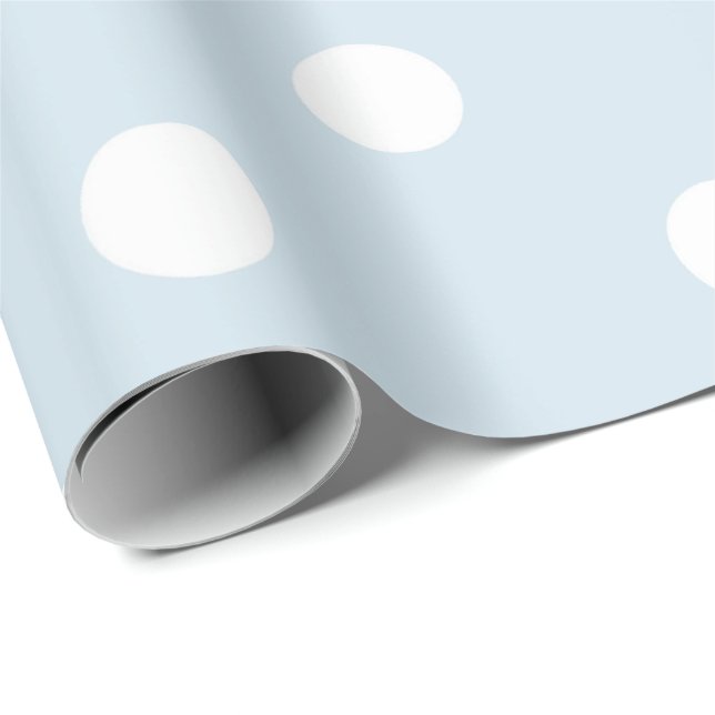 Polka Small Dots Baby blue White Classiel Presentpapper (Rullad Hörn)