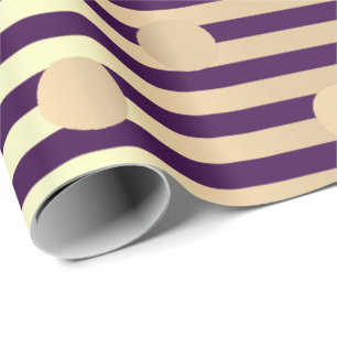 Polka Small Dots Rand Lila Plum Foxier Guld Presentpapper