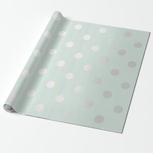 Polka Small Dots Tiffany Aqua Mint Silver Grått Presentpapper