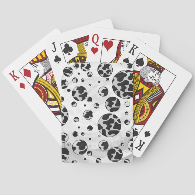 Polka - svart och vit utskrift av punktteckenfärg casinokort (Baksidan)