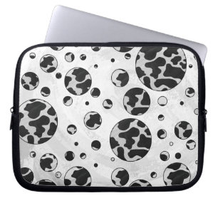 Polka - svart och vit utskrift av punktteckenfärg laptop fodral