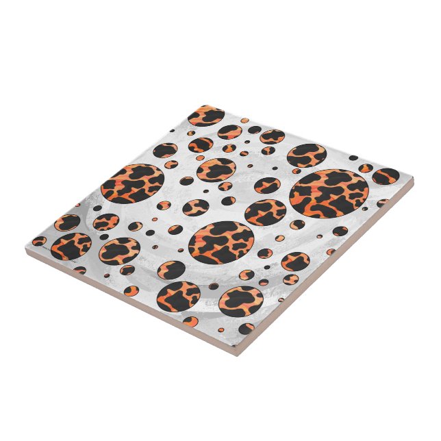 Polka-utskrift för konsolfärg och Orange Kakelplatta (Sidan)