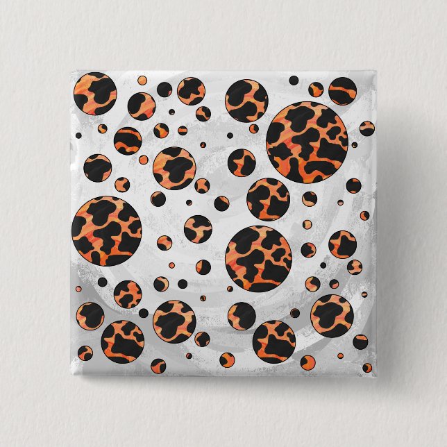Polka-utskrift för konsolfärg och Orange Knapp (Framsida)