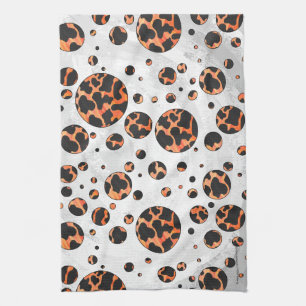 Polka-utskrift för konsolfärg och Orange Kökshandduk