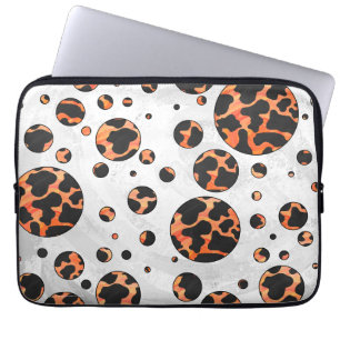 Polka-utskrift för konsolfärg och Orange Laptop Sleeve