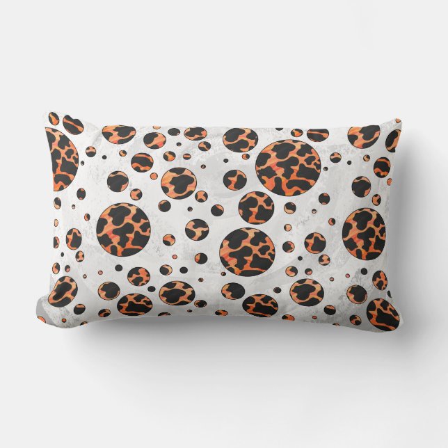 Polka-utskrift för konsolfärg och Orange Lumbarkudde (Framsida)