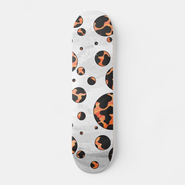 Polka-utskrift för konsolfärg och Orange Skateboard Bräda 19,5 Cm (Framsida)