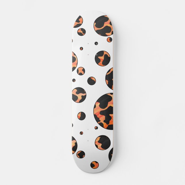 Polka-utskrift för konsolfärg och Orange Skateboard Bräda 19,5 Cm (Framsida)