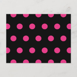 Polka-vykort (Black & Neon Rosa) Helg Vykort