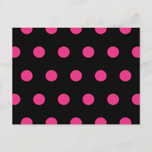 Polka-vykort (Black & Neon Rosa) Helg Vykort