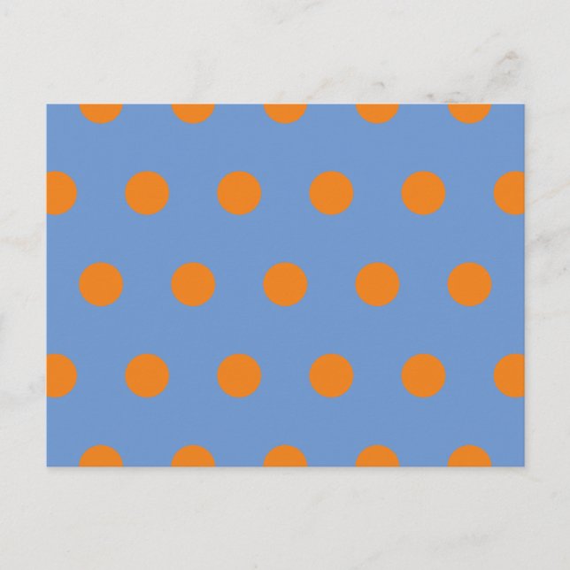 Polka-vykort (Denim Blue & Orange) Helg Vykort (Framsida)