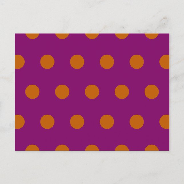 Polka-vykort (djup Magenta och Pumpkin-Orange) Helg Vykort (Framsida)