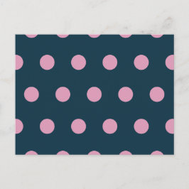 Polka-vykort (Midnight Blue & Soft Rosa) Helg Vykort