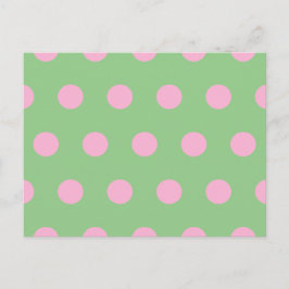 Polka-vykort (Sage Grönt & Pastel Rosa) Helg Vykort