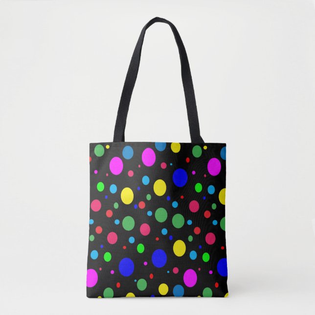 Polkadot Balloon Bubble Färg Mönster Tote Bag Tygkasse (Framsida)