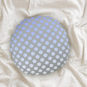 Polkadot Blue Silver Rund Kudde