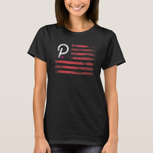 Polkadot Crypto USA flagga Cryptocurrency T Shirt (Framsida)