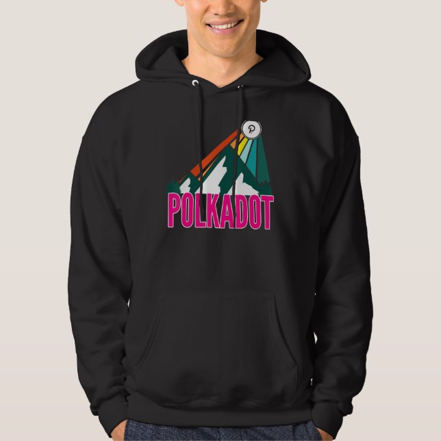 Polkadot Dot Crypto Mountain Sol Rays Cryptocurren Hoodie (Framsida)