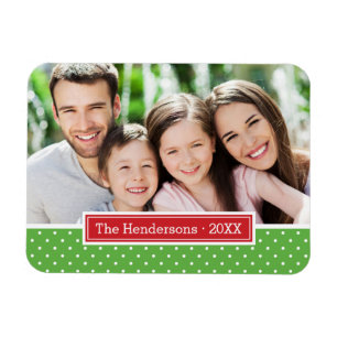 Polkadot Helgdag Monogram Photo Magnet