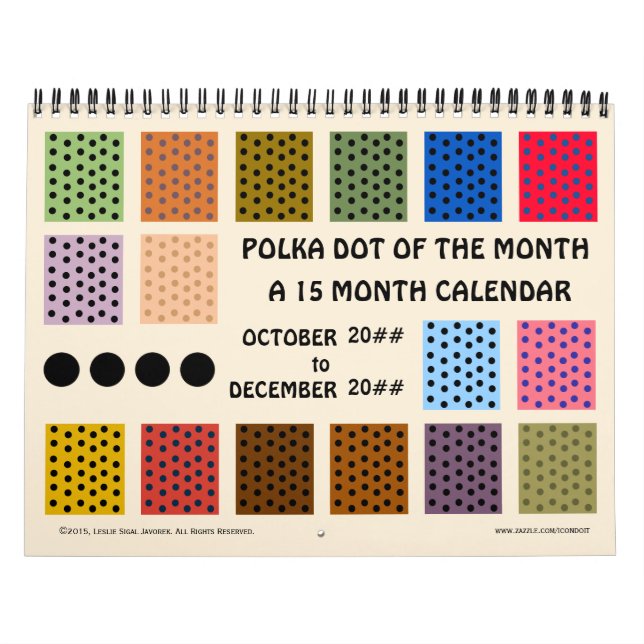 Polkadot i månaden - 15 månader - anpassad kalender (Omslag)