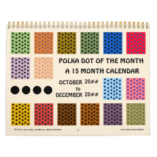 Polkadot i månaden - 15 månader - anpassad kalender