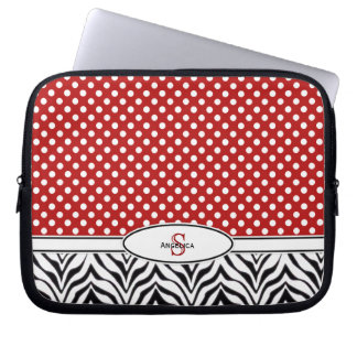 Polkadot och Zebra: Monogram Laptop sleeve