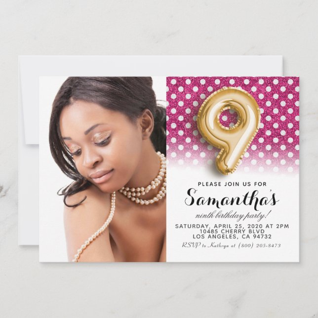 Polkadot Porträtt Inbjudningar (Framsida)