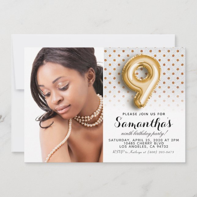 Polkadot Porträtt Inbjudningar (Framsida)