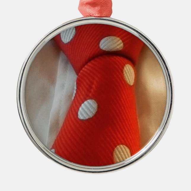 polkadot slipsie julgransprydnad metall (Framsidan)