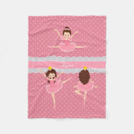 Polkadot Snöre Rosa Ballerina Mönster Kids Fleecefilt