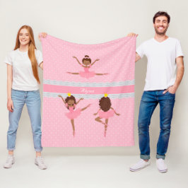 Polkadot Snöre Rosa Kids Ballerina Mönster Fleecefilt