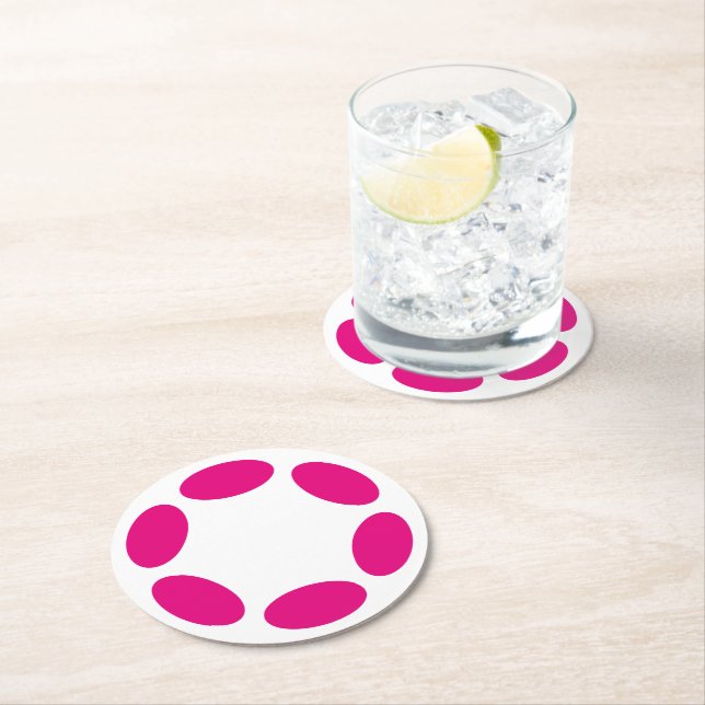 Polkadot Underlägg Papper Rund (Insitu)