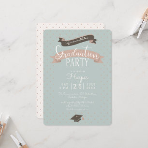 Polkadot-vintagens studentfest inbjudningar
