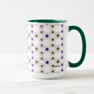 Polkadoter (guld/grönt/lila) mugg