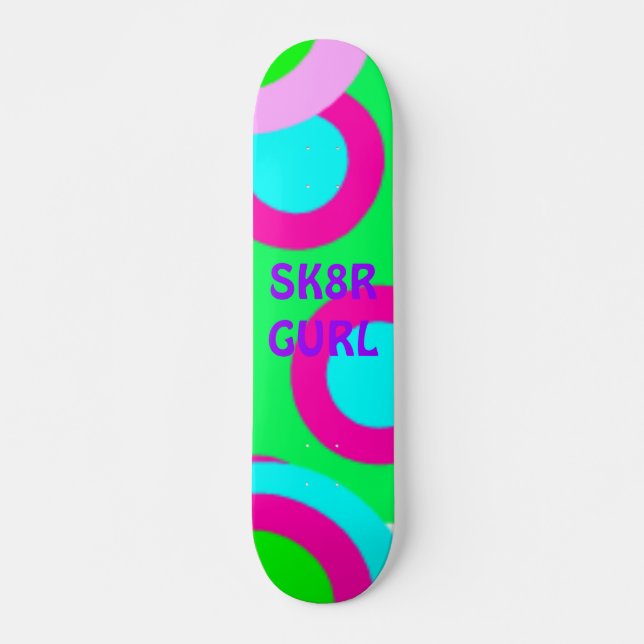 PolkaDotPower SK8R GURL Skateboard Bräda 19,5 Cm (Framsida)