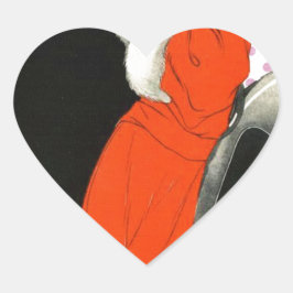 Polkadots flapper hjärtformat klistermärke