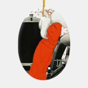 Polkadots flapper julgransprydnad keramik