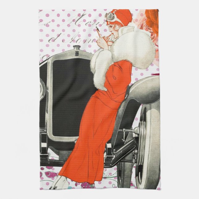 Polkadots flapper kökshandduk (Vertikal)