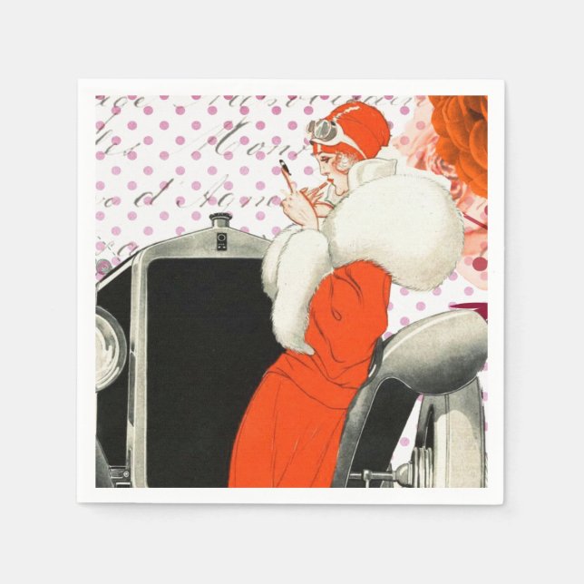 Polkadots flappor papper napkin pappersservett (Framsidan)