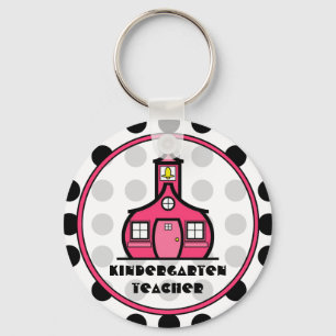 Polkaen pricker dagislärare Keychain Nyckelring