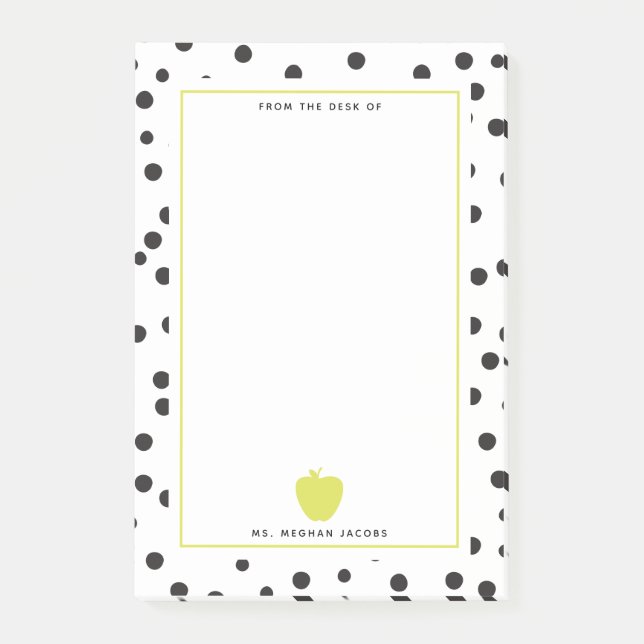 Polkaen pricker den neonApple lärare Post-it Block (Framsida)