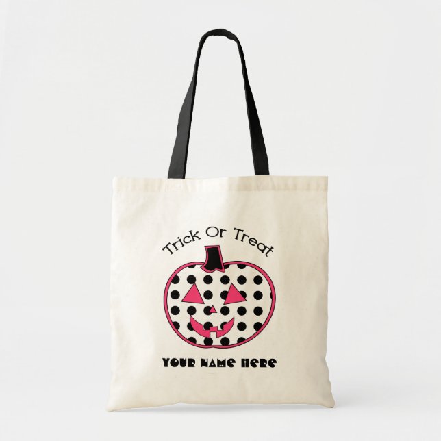 Polkaen pricker & den rosa jack o lanternbus eller tygkasse (Framsidan)