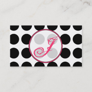 Polkaen pricker/den rosa Monogrammodevisitkorten Visitkort