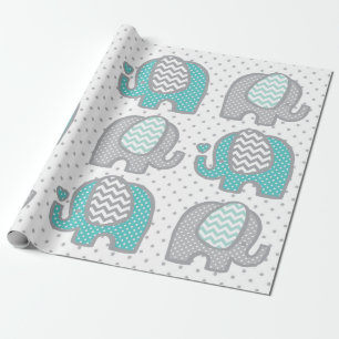 Polkaen pricker elefanter presentpapper