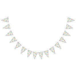 Polkaen pricker färgrikt vimplar